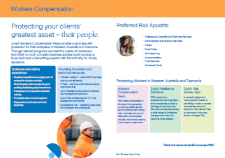 Screenshot of Workers Compensation Risk Appetite brochure